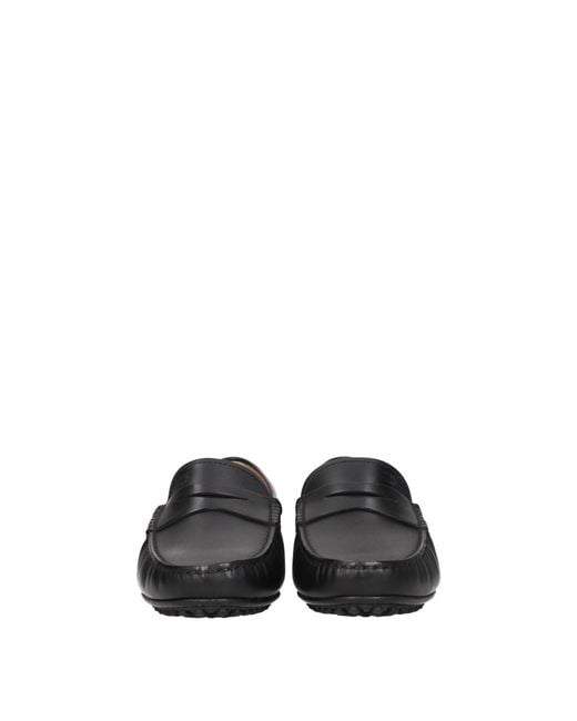 Tod's Black Moccasins Leather