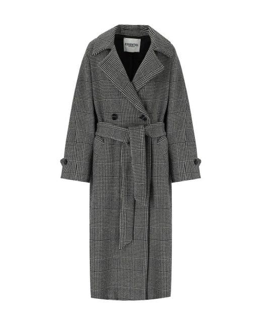Essentiel Antwerp En Economist Zwart -wit Oversized Jas in het Gray