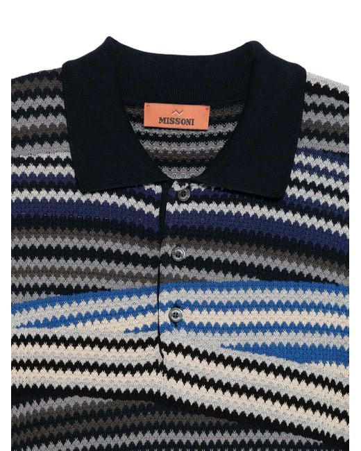 Missoni Blue Striped Polo