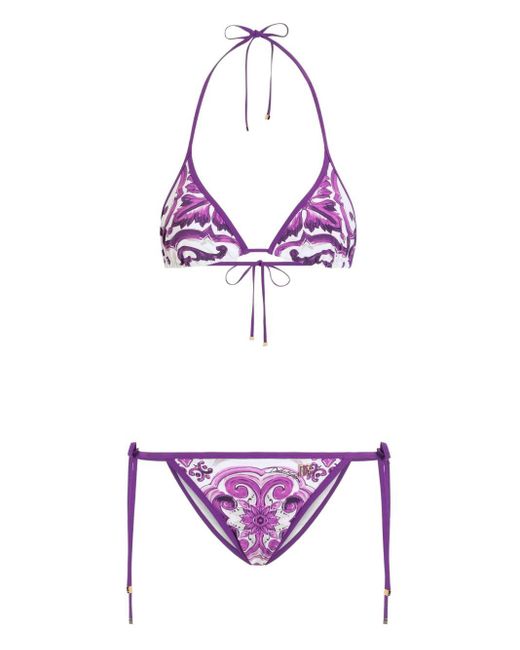 Dolce & Gabbana Purple Triang.Scorr.+Tanga