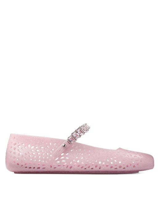 Jimmy Choo Pink The Jelly Glittered Ballets