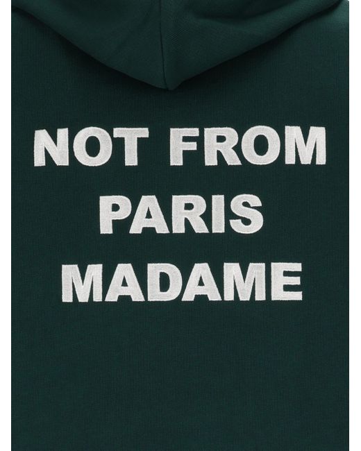 Drole de Monsieur Green Dark Bold Slogan Hoodie