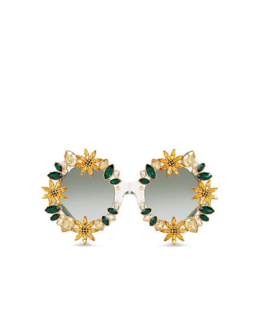 Dolce & Gabbana Metallic Crystal Sunglasses