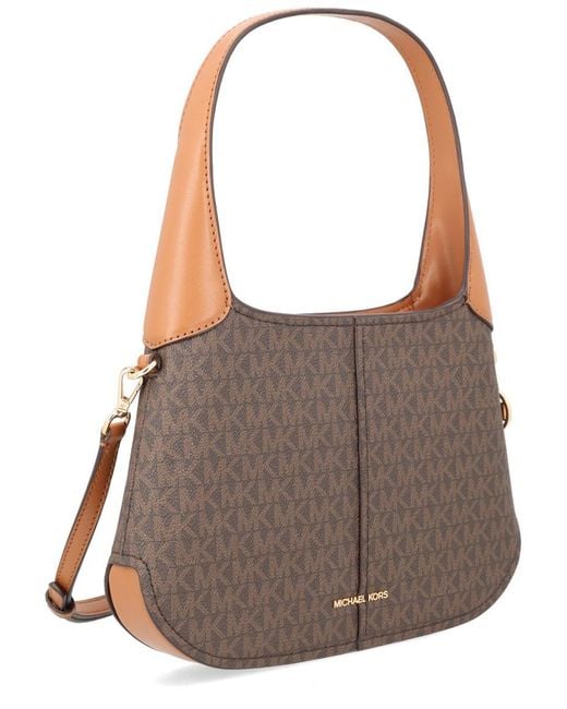 MICHAEL Michael Kors Brown Alice Small Signature Logo Shoulder Bag