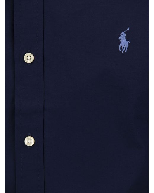Polo Ralph Lauren Stretch Poplin Shirt in het Blue
