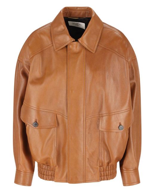 Saint Laurent Brown Leather Jacket