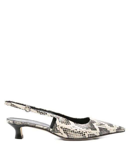 Aeyde Metallic Catrina Snake Print Calf Leather Creamy