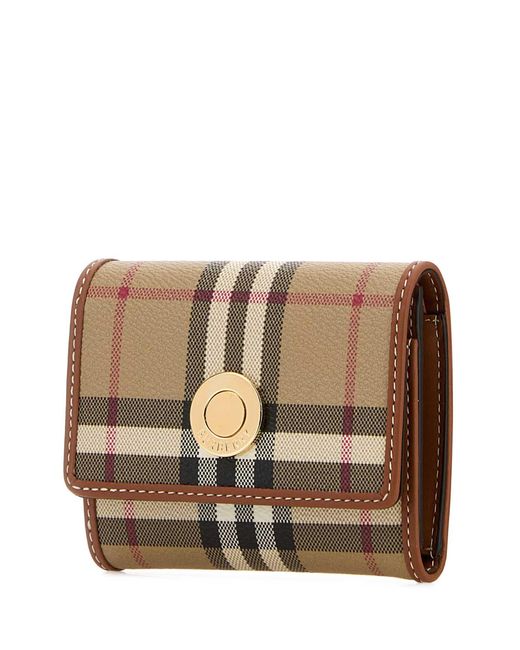 Burberry Brown Printed Canvas Small Check Wallet