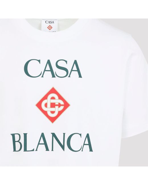 Casablanca White Logo-Print Short-Sleeve T-Shirt