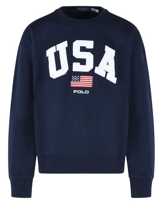 Polo Ralph Lauren Blue Cotton Blend Sweater for men