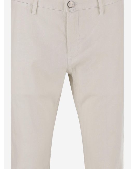 Pantalones de mezcla de algodón elástica Jacob Cohen de color Natural