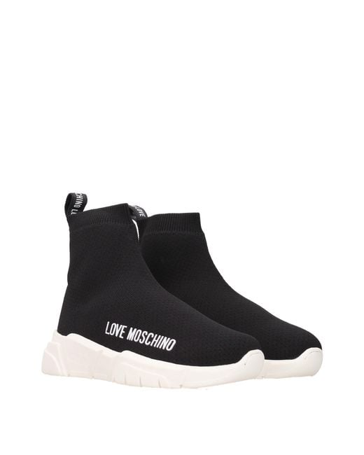 Love Moschino Black Sneakers Donna Tessuto Nero/Bianco