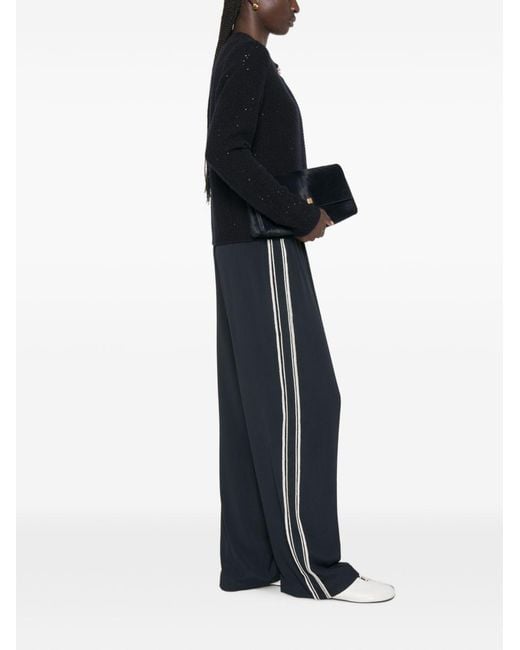 Fabiana Filippi Blue Silk Blend Trousers