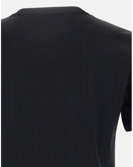 Kangra Schwarzes Baumwoll-Modal T-Shirt Mit Rundhalsausschnitt in Black für Herren