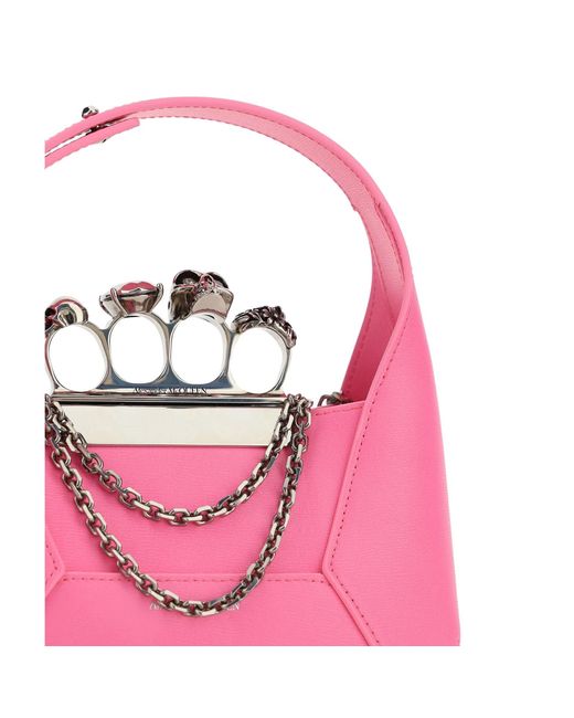 Alexander McQueen Pink Jeweled Handtasche