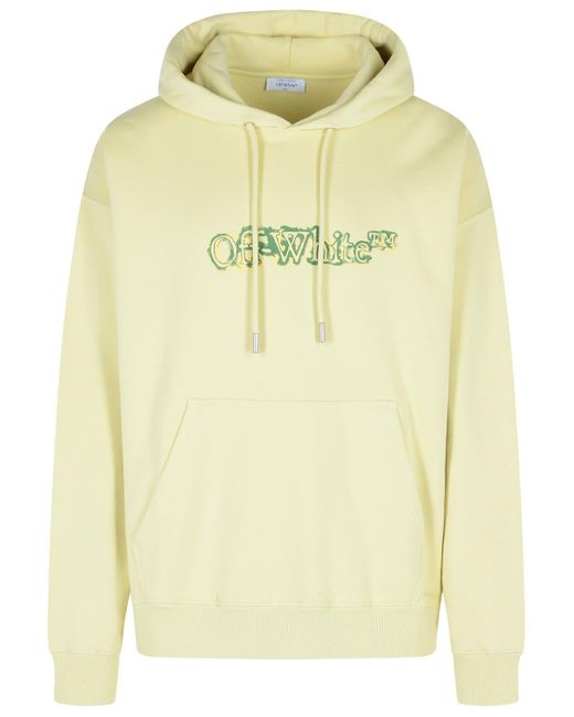 'Cloudy Arrow' Felpa Di Cotone Avorio di Off-White c/o Virgil Abloh in Yellow da Uomo