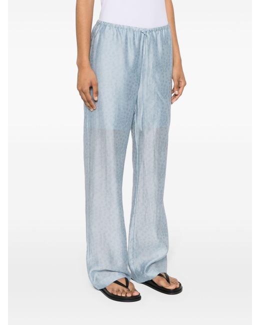 Rodebjer Blue Lunara Pants Wide Full Length 2400348
