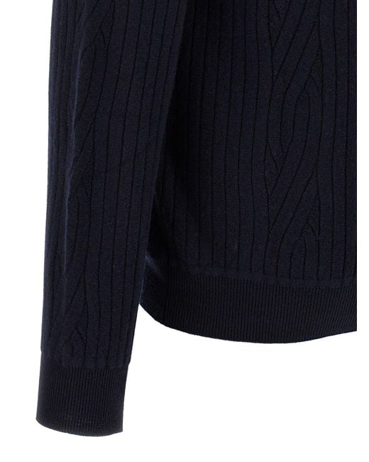 Côtelé et pull tresse Brioni pour homme en coloris Blue
