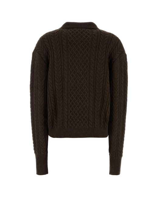 Des Phemmes Black Chocolate Nylon Blend Sweater