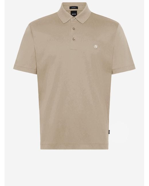 Boss Natural Cotton Polo Shirt With Logo for men