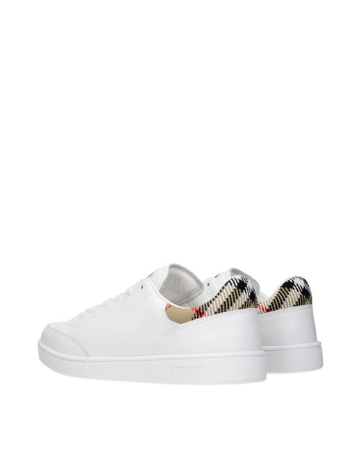 Burberry White Sneakers Leather/Sand