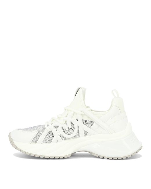 Pinko White Sneakers mit Strass