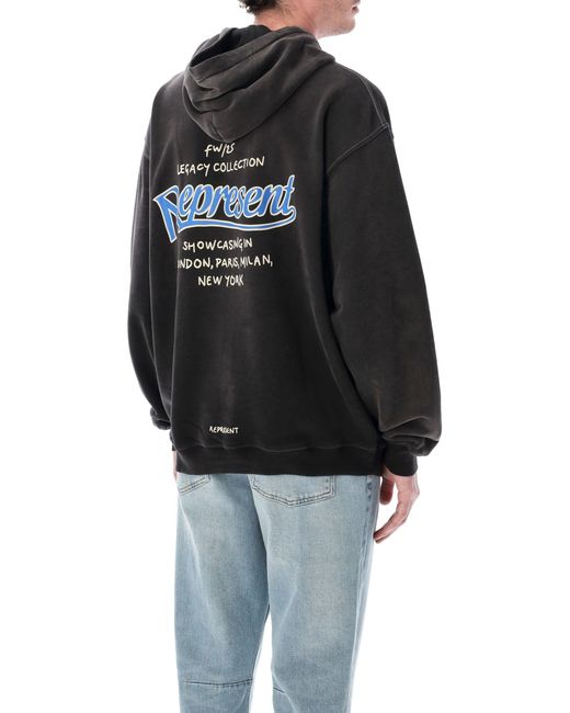 Represent Black Showcasing Oversized Hoodie
