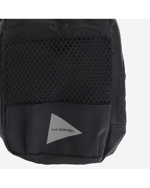 And Wander Black Nylon Cross Body Bag With Logo for men