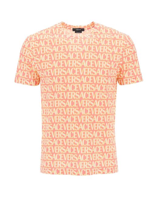 Allover T -Shirt Versace de hombre de color Pink