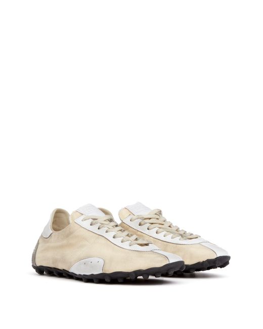 Maison Margiela White Leather Lace-Up Trainers