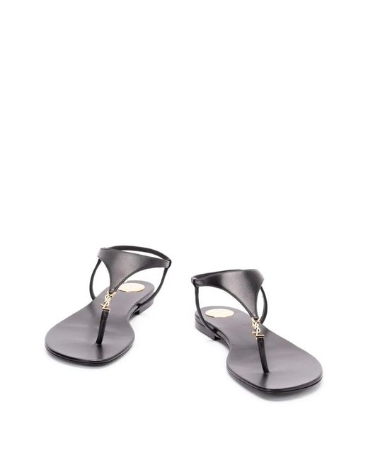 Saint Laurent Brown Cassandra Sandals