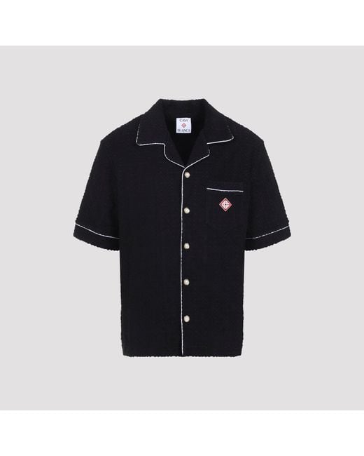 Casablanca Black Towelling Monogram Shirt for men