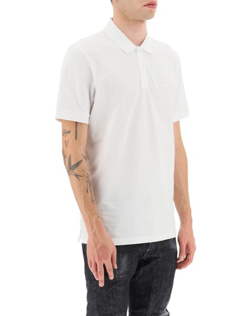 Boss Organic Cotton Polo Shirt in het White voor heren