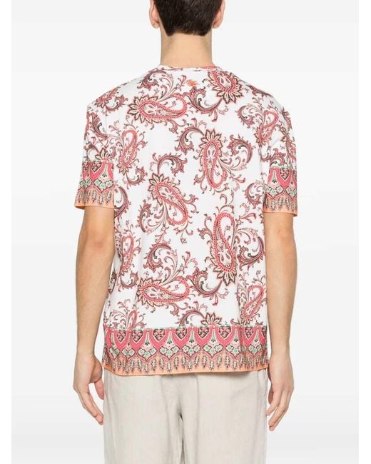 Etro Pink Cotton T-Shirt Roma