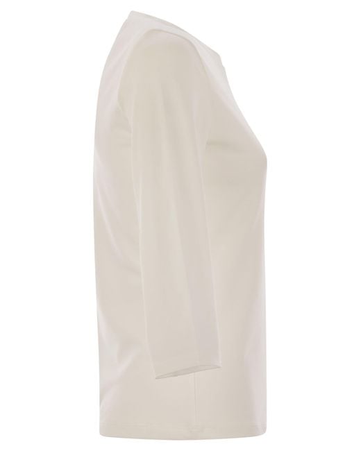 Week-end Max Mara Multia T-shirt en maillot de coton biologique Weekend by Maxmara en coloris White