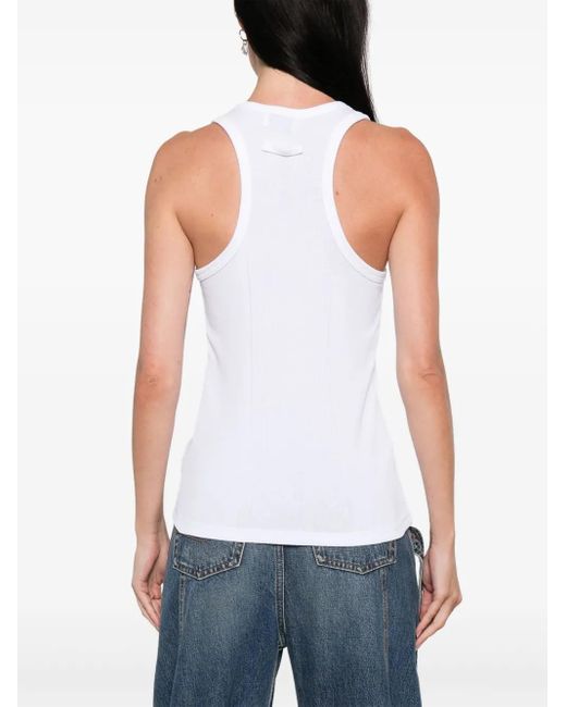 Jean Paul Gaultier White Baumwolltank -Top