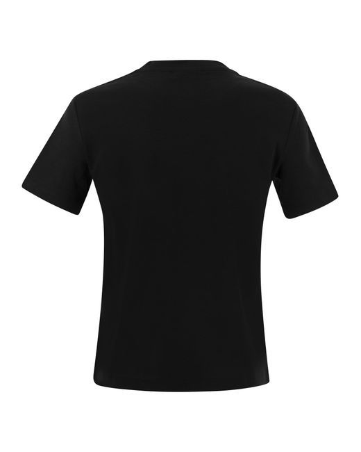 Max Mara Black Sax Jersey T -Shirt mit Tasche