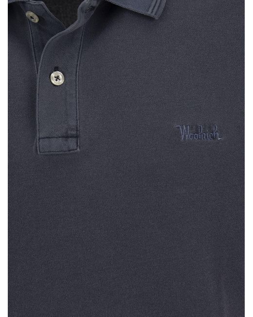 Woolrich Stretch Katoen Pique Polo Shirt in het Blue voor heren