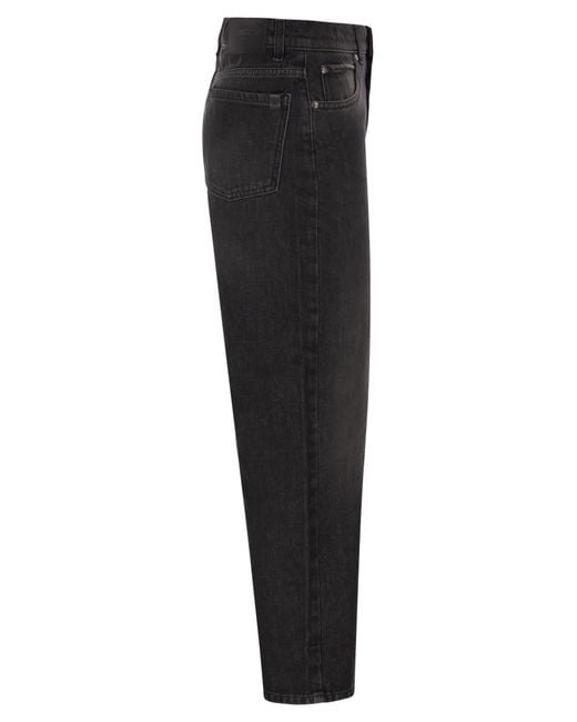 Weekend by Maxmara Black Wkdcaduca Wide Leg Cotton Denim Jeans