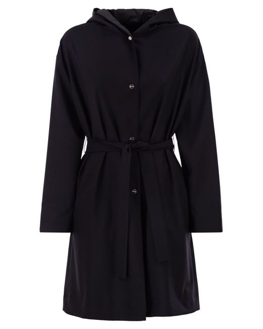 Herno Blue Reversible Coat With Hood
