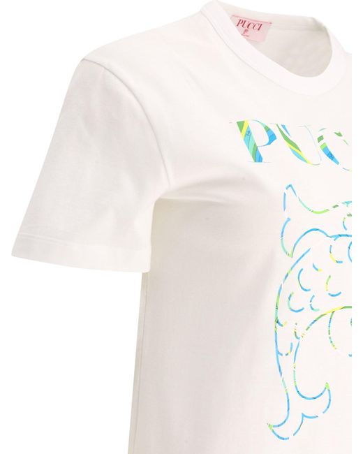 Emilio Pucci White T -Shirt mit Logo