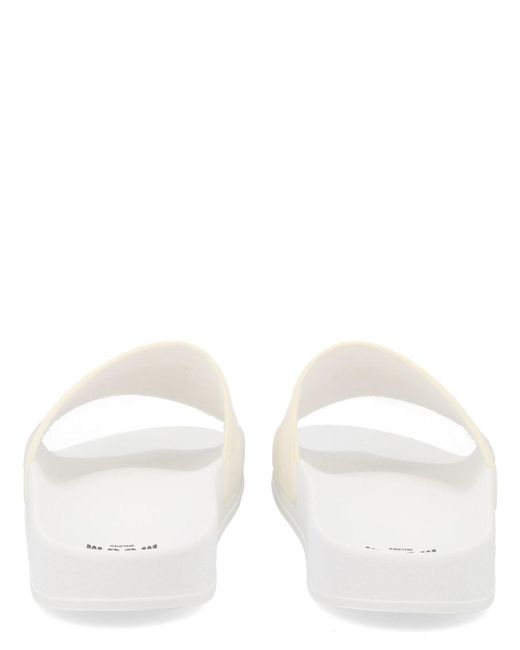 MSGM White Slide Con Logo for men