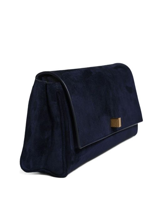 Khaite Blue Audrey Leather Clutch