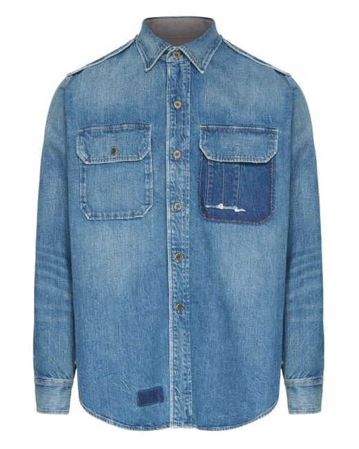 Maison Margiela Cotton Shirt L/S in Blue für Herren