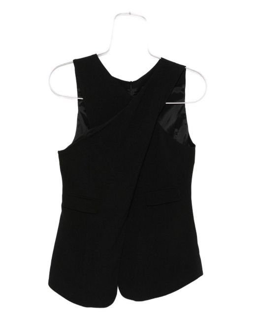 Emporio Armani Black Top mit gekreuzten Trägern