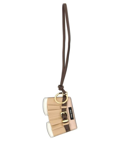 Miu Miu Metallic Mini Lamb Leather Keyring