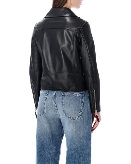 S.W.O.R.D Black Cropped Zip-Front Leather Jacket