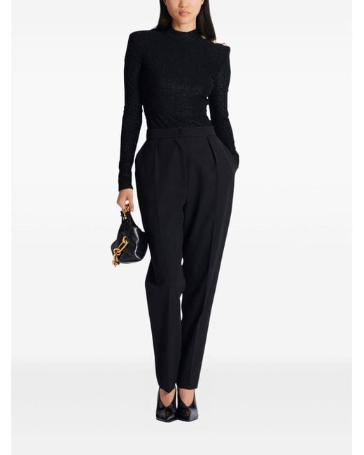 Balmain Ls Bouclette Top Met Monogram in het Black