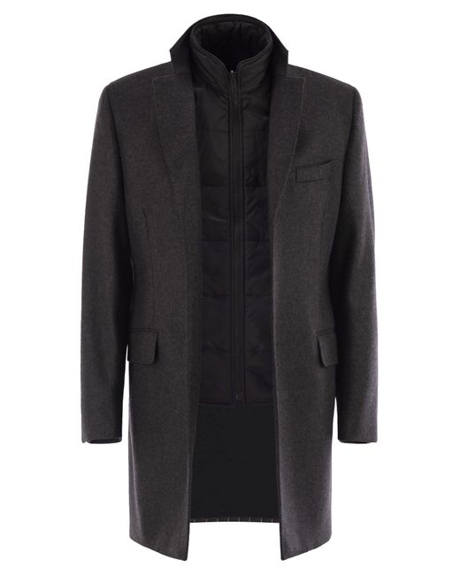 Fay Black Double Coat for men