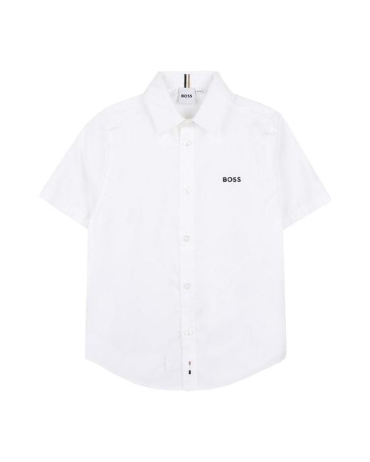 Boss White Camicia A Maniche Corte